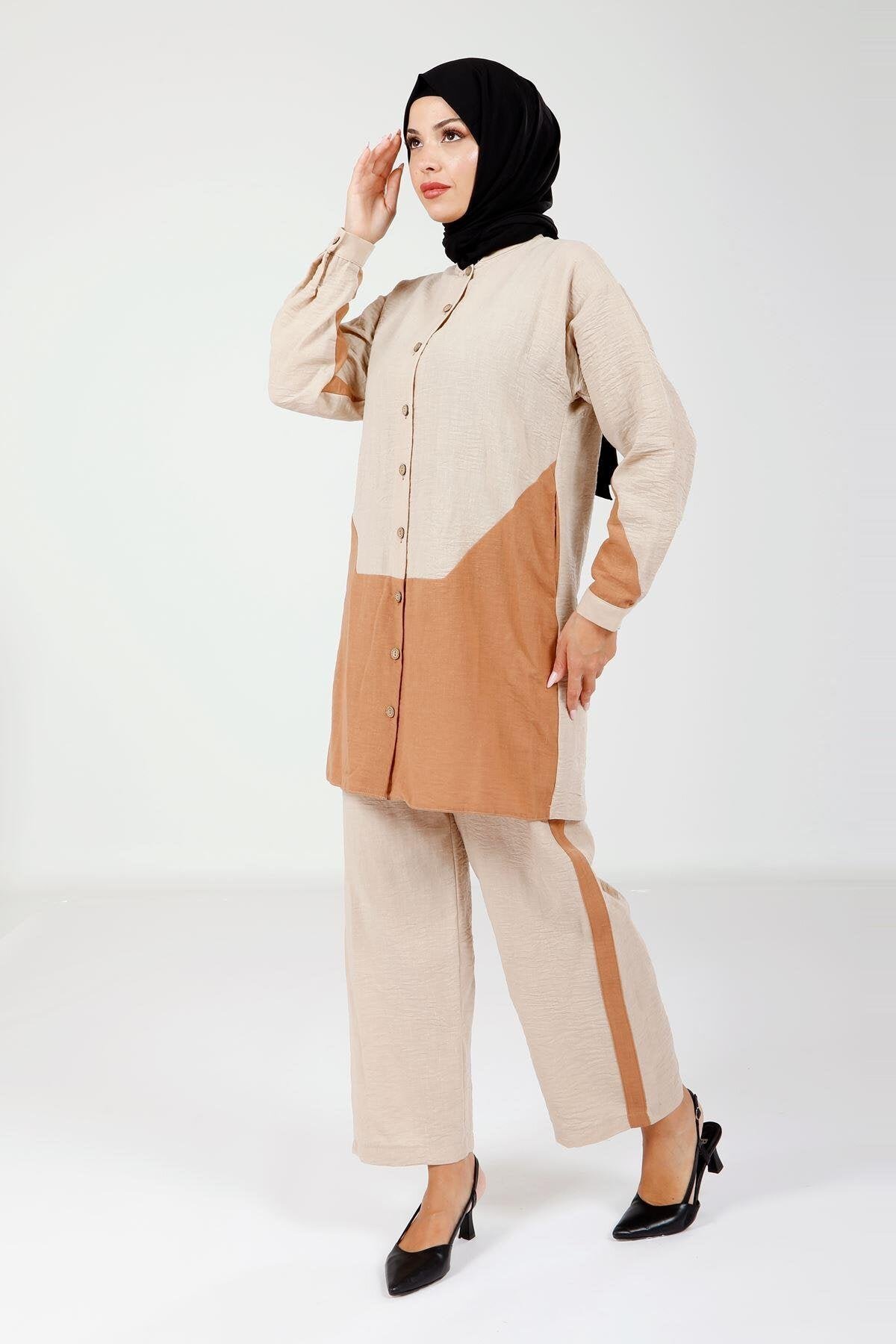 Two-Piece Stone Button Modest Set - Beyza