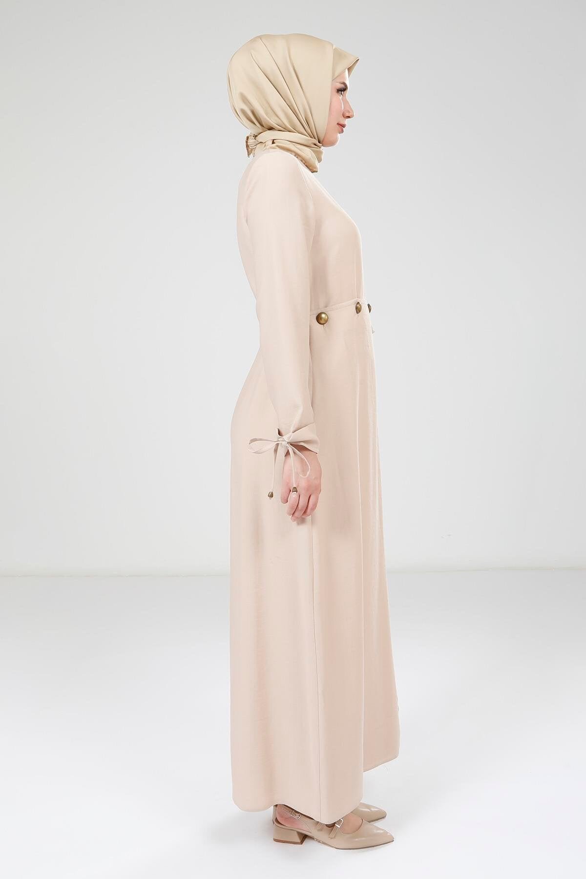 Modest Dress - Beige - Beyza