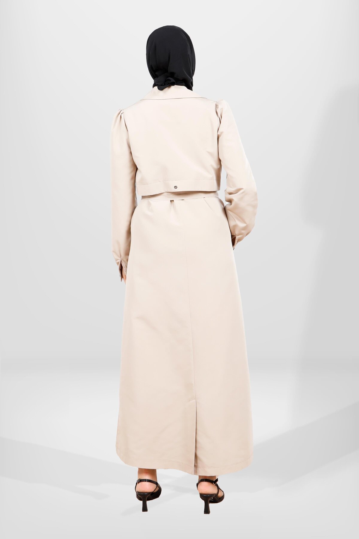 Long Belted Trench Coat - Beige - Beyza
