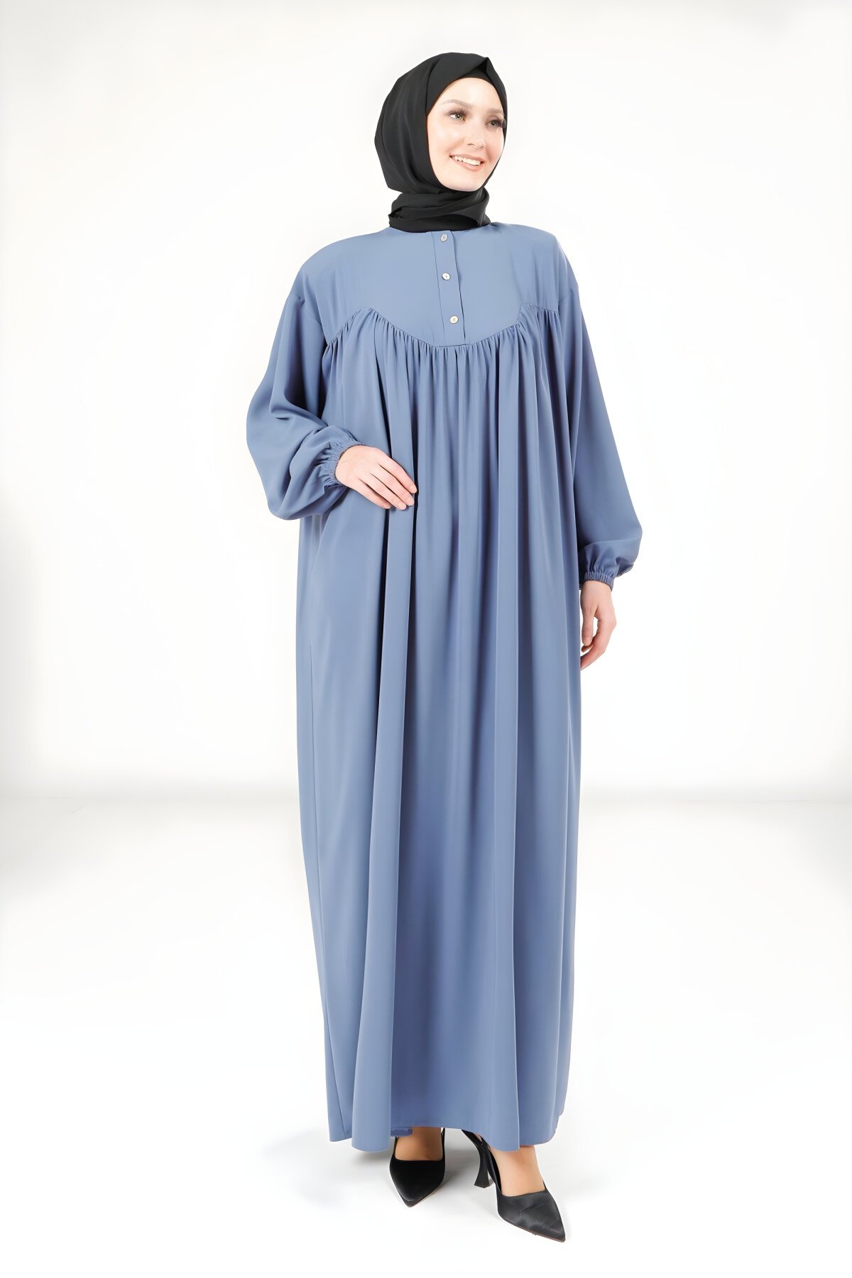 İndigo Salaş Tesettür Elbise - Beyza