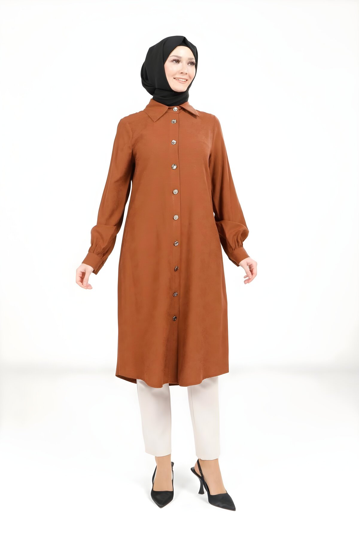 Kahve Tesettür Tunik - Beyza
