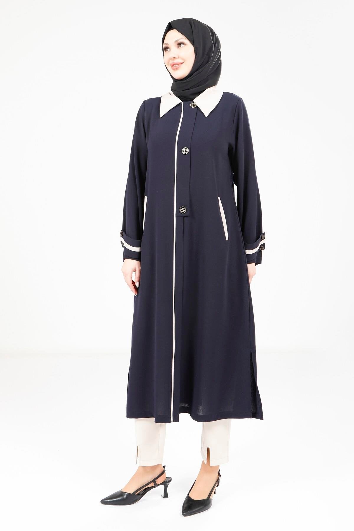 Long Ready-to-Wear Collared Overcoat - Brown - Beyza