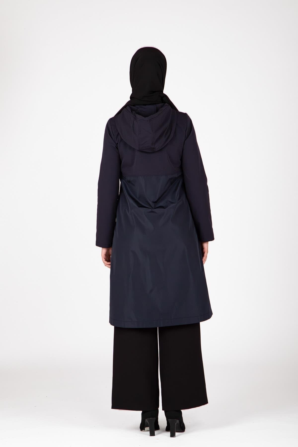 Lacivert Paraşüt Kumaş Giyçık Kap - Beyza