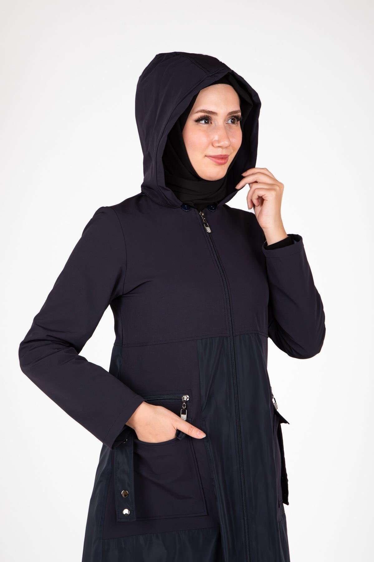 Lacivert Paraşüt Kumaş Giyçık Kap - Beyza