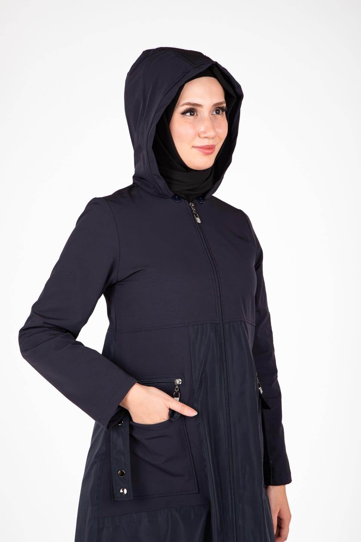 Lacivert Paraşüt Kumaş Giyçık Kap - Beyza