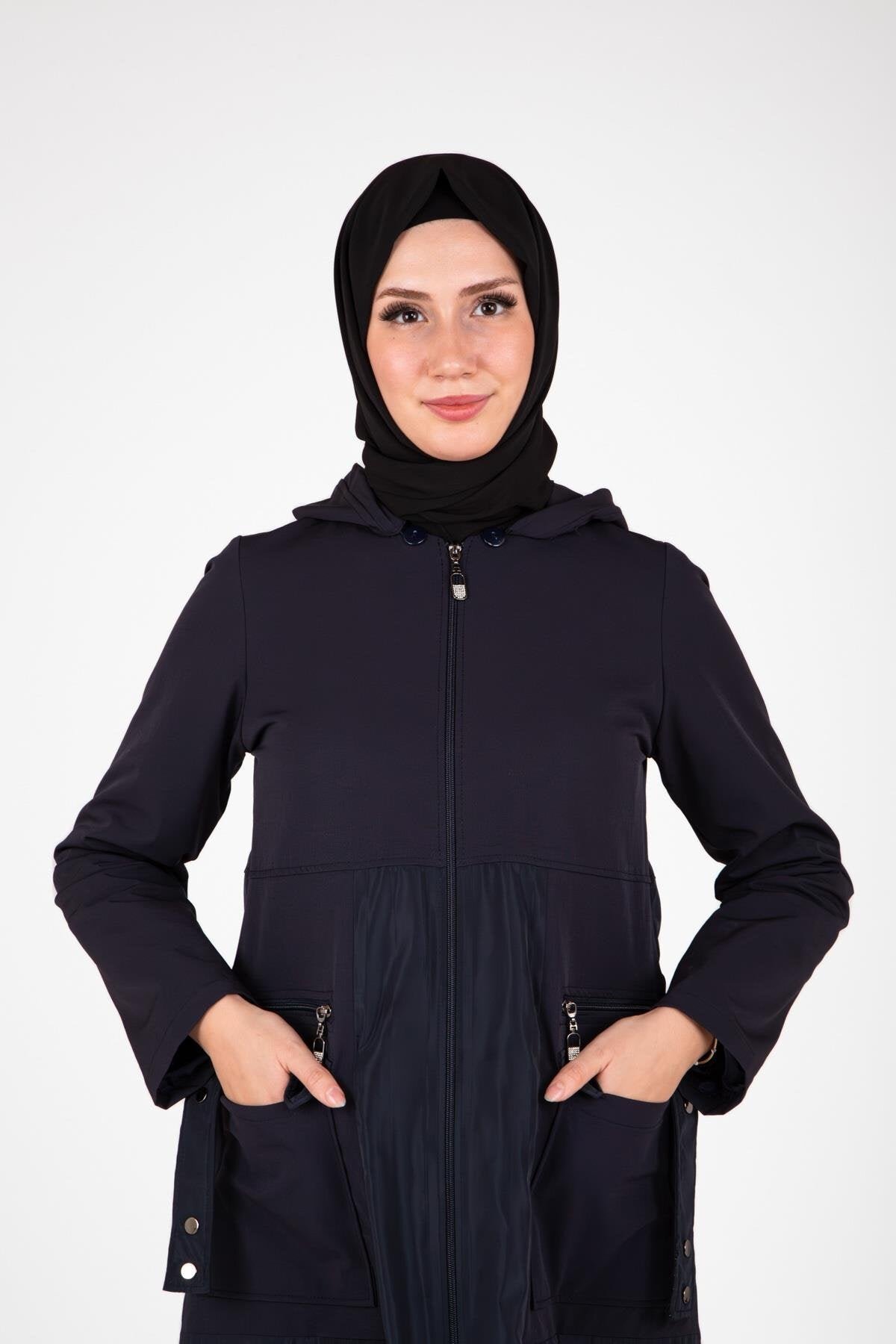 Lacivert Paraşüt Kumaş Giyçık Kap - Beyza