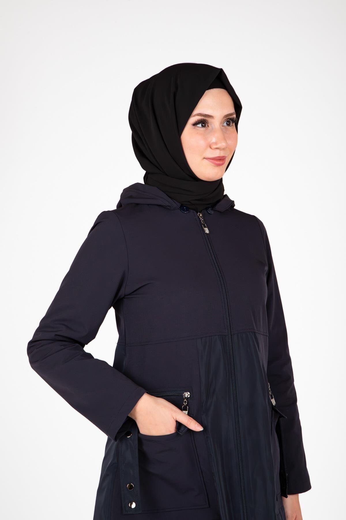 Lacivert Paraşüt Kumaş Giyçık Kap - Beyza