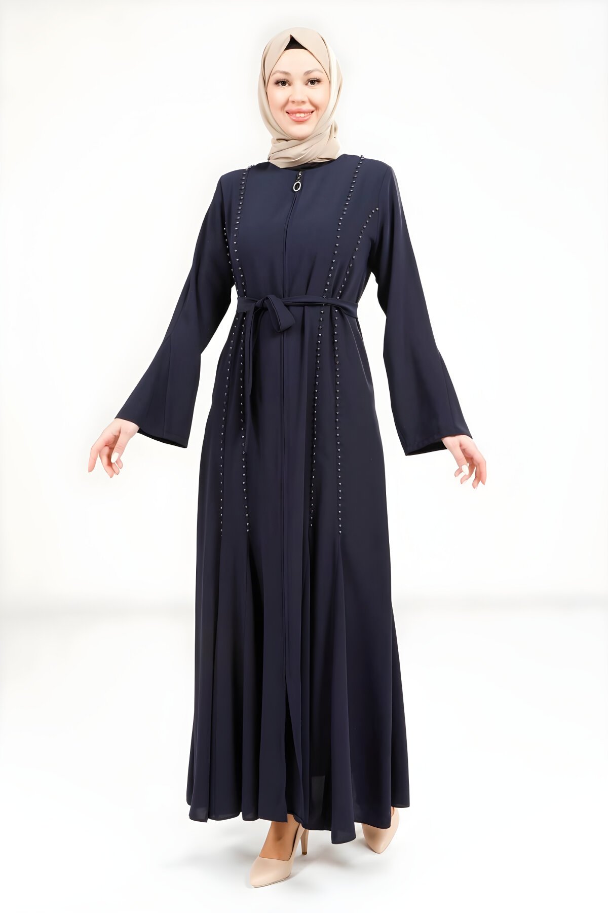 Lacivert Volanlı Ferace - Beyza