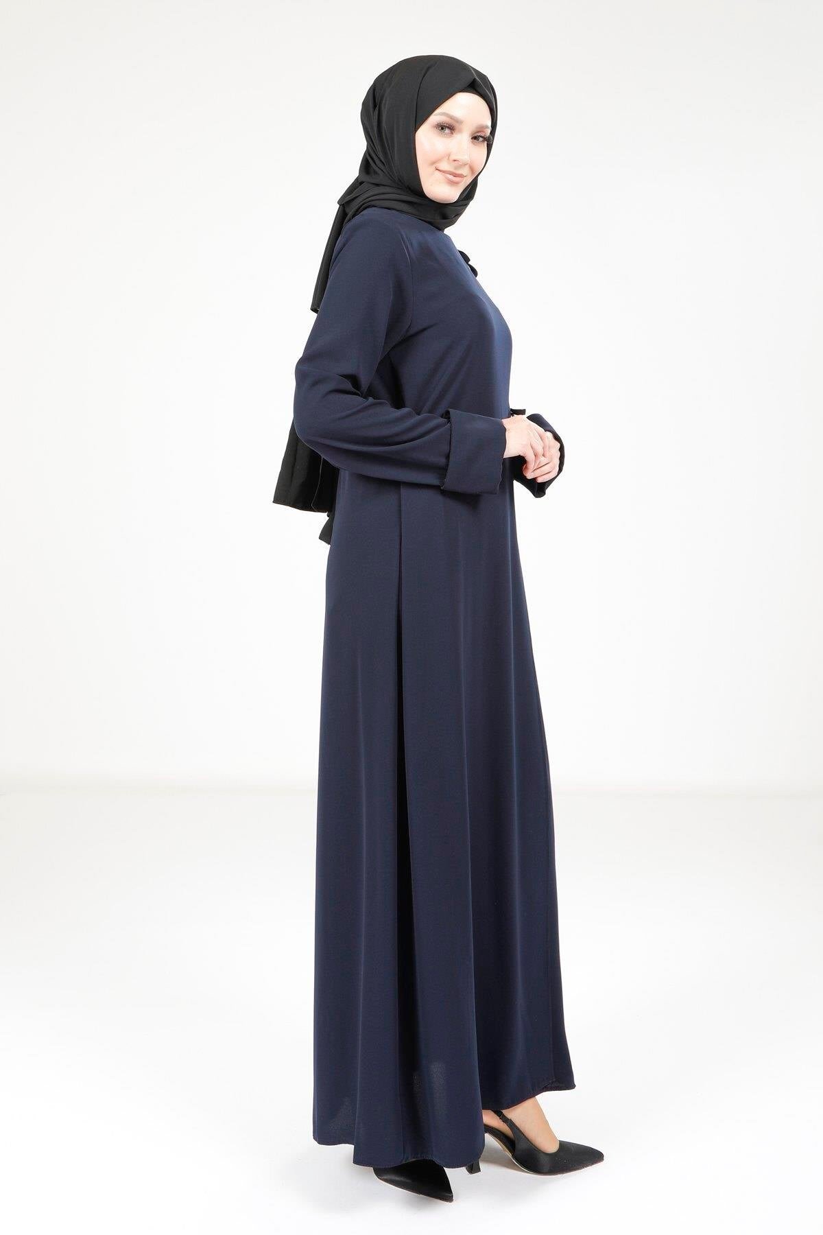 Side Tie Detail Ferace - Navy Blue - Beyza