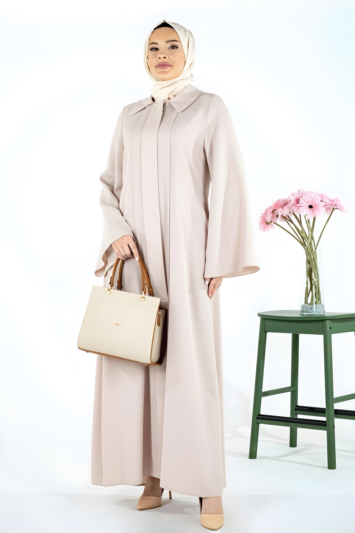 Mürdüm Söğüt Aller Pat Detaylı Ferace - Beyza