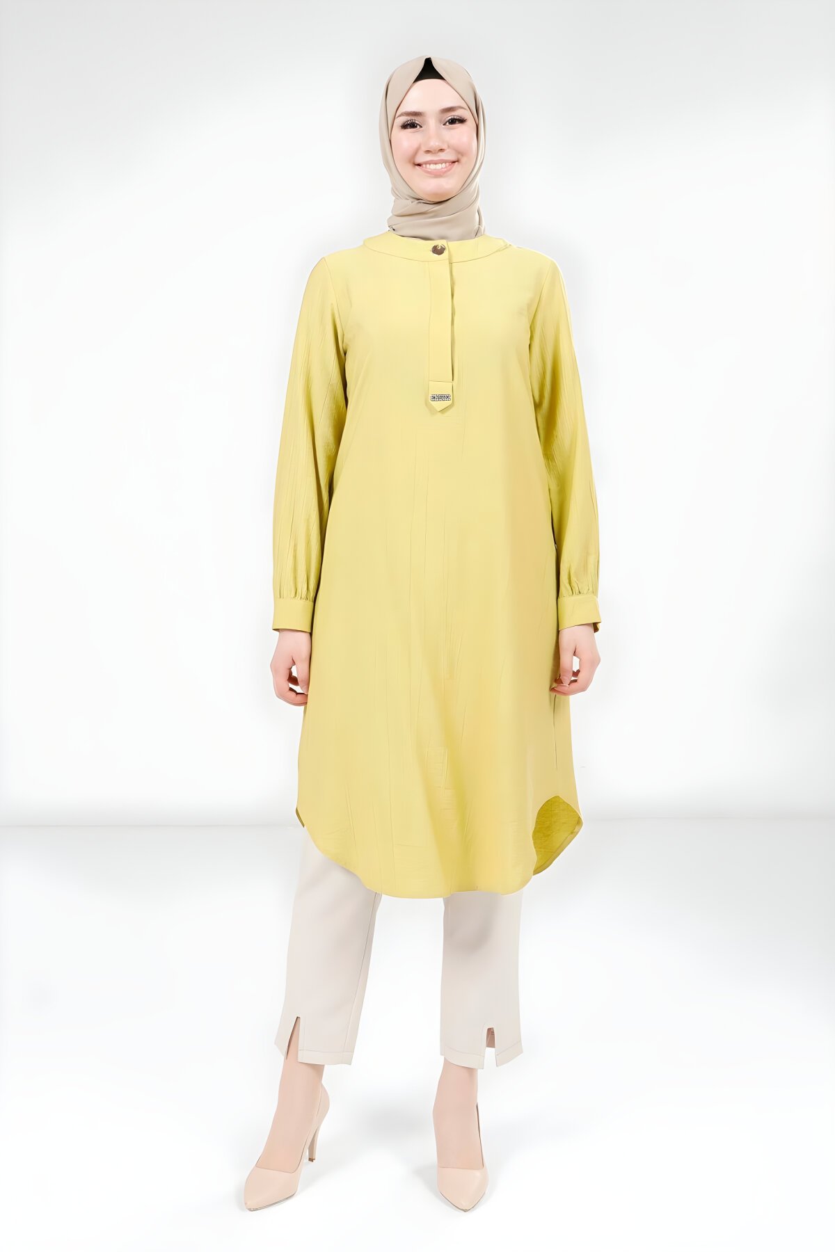 Sarı Tesettür Tunik - Beyza