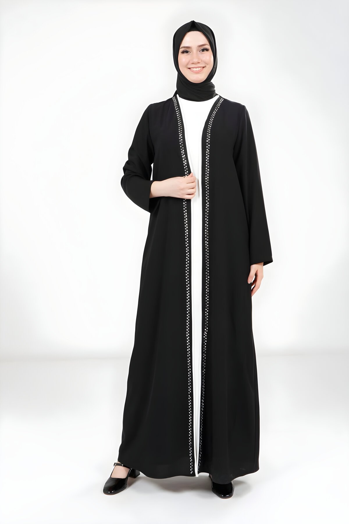 Siyah Abaya Takım Ferace - Beyza