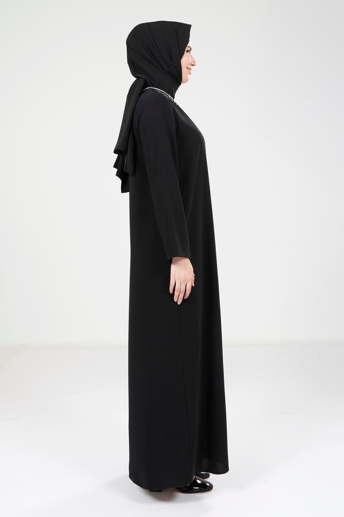 Ferace Abaya Co-ord Set - Black - Beyza