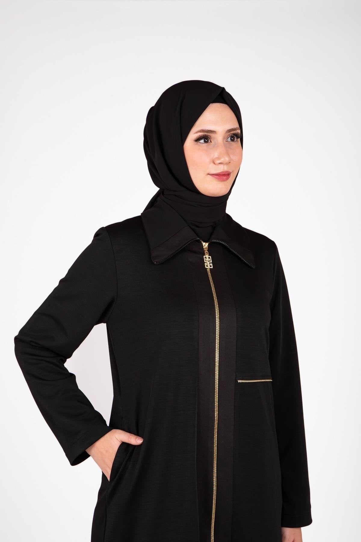 Siyah Fermuar Detaylı Giyçık - Beyza