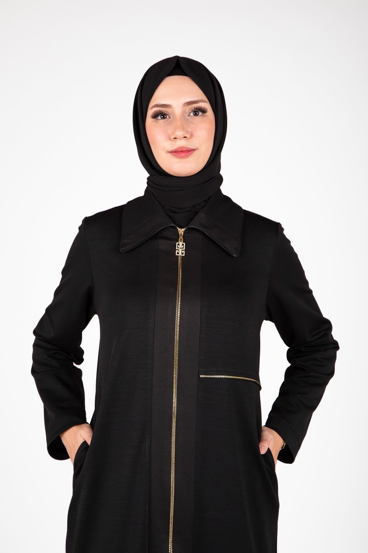 Siyah Fermuar Detaylı Giyçık - Beyza