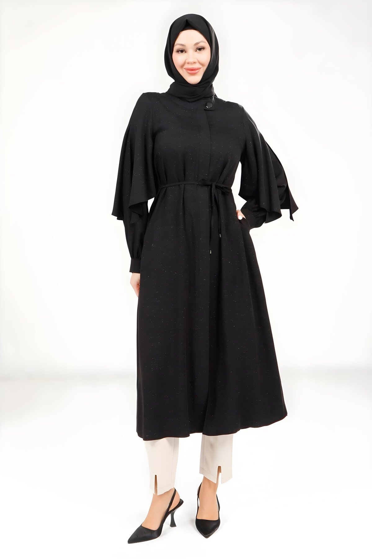 Siyah Giy Çık Yırtmaçlı Kol Kap - Beyza