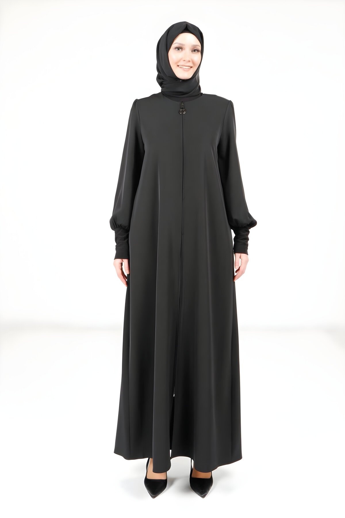 Siyah Sandy Manşet Ferace - Beyza