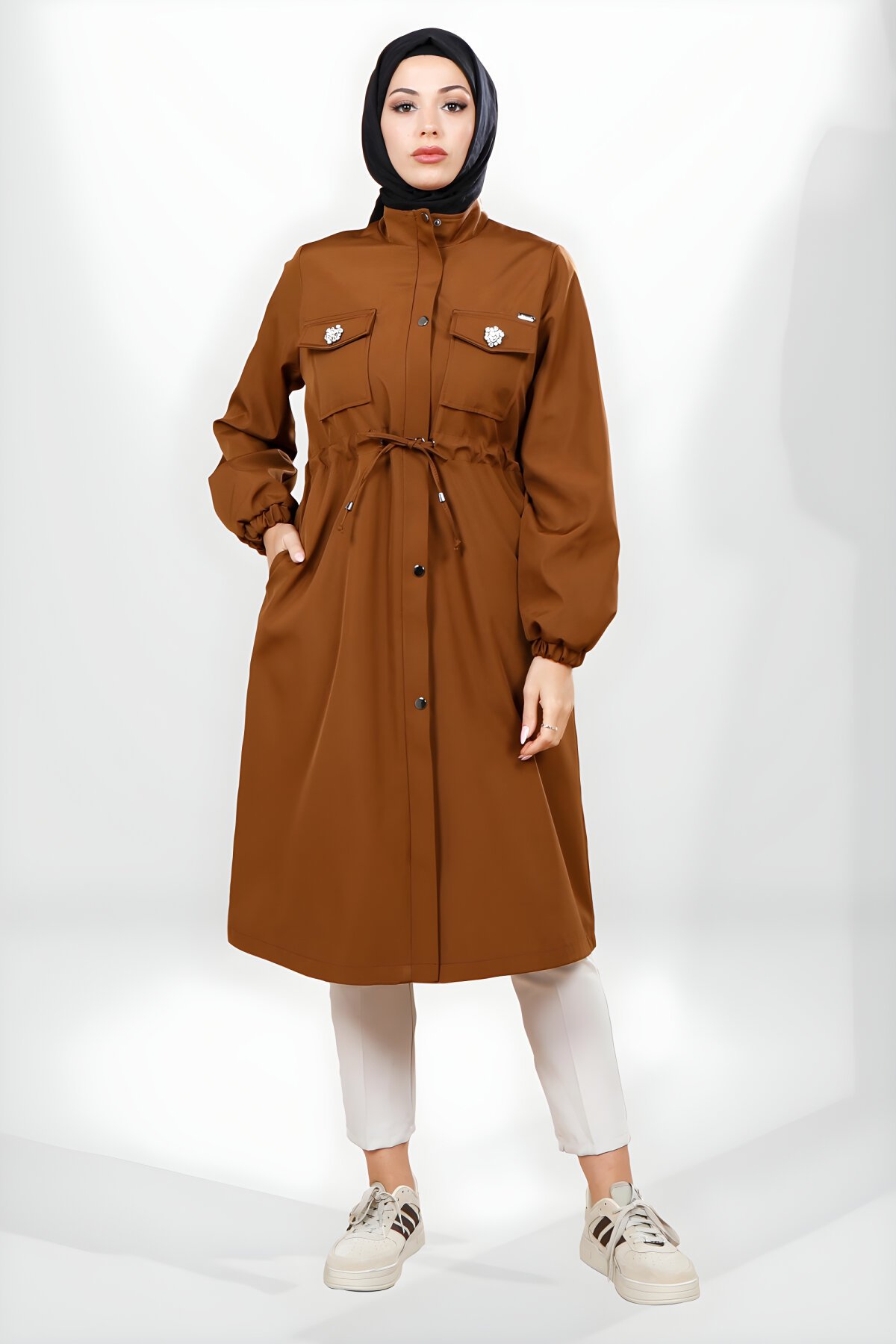 Taba Su Geçirmez Cepli Trençkot - Beyza