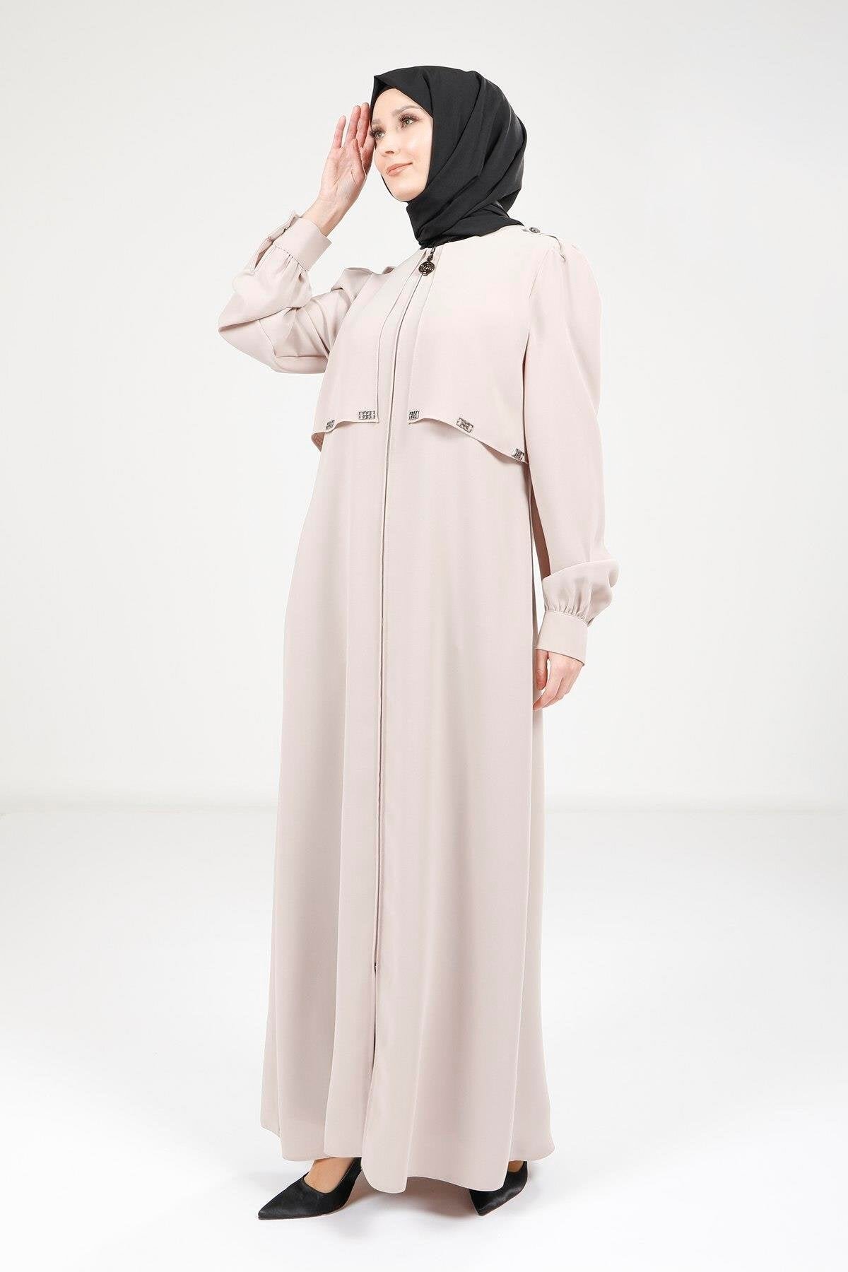 Stone Epaulet Shoulder Abaya - Beyza