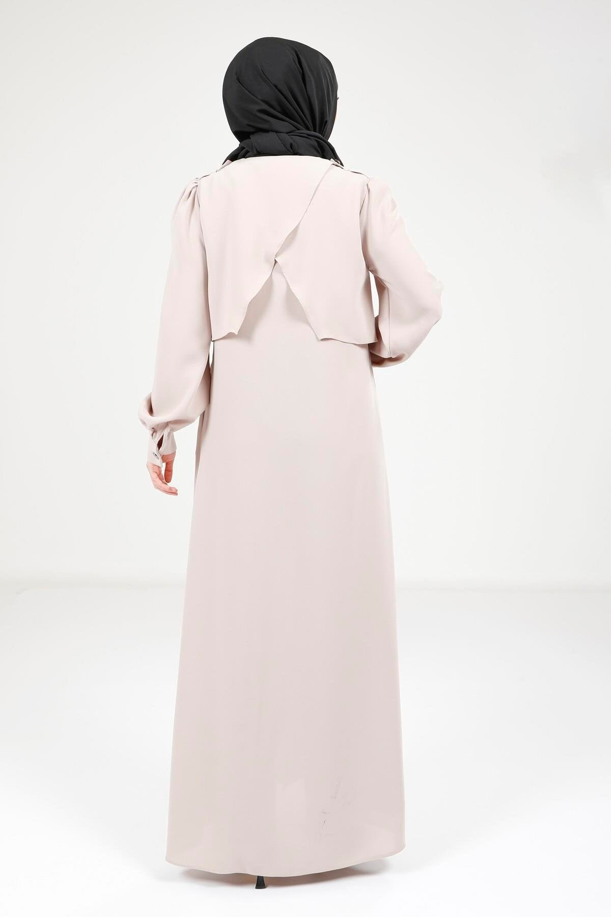 Stone Epaulet Shoulder Abaya - Beyza