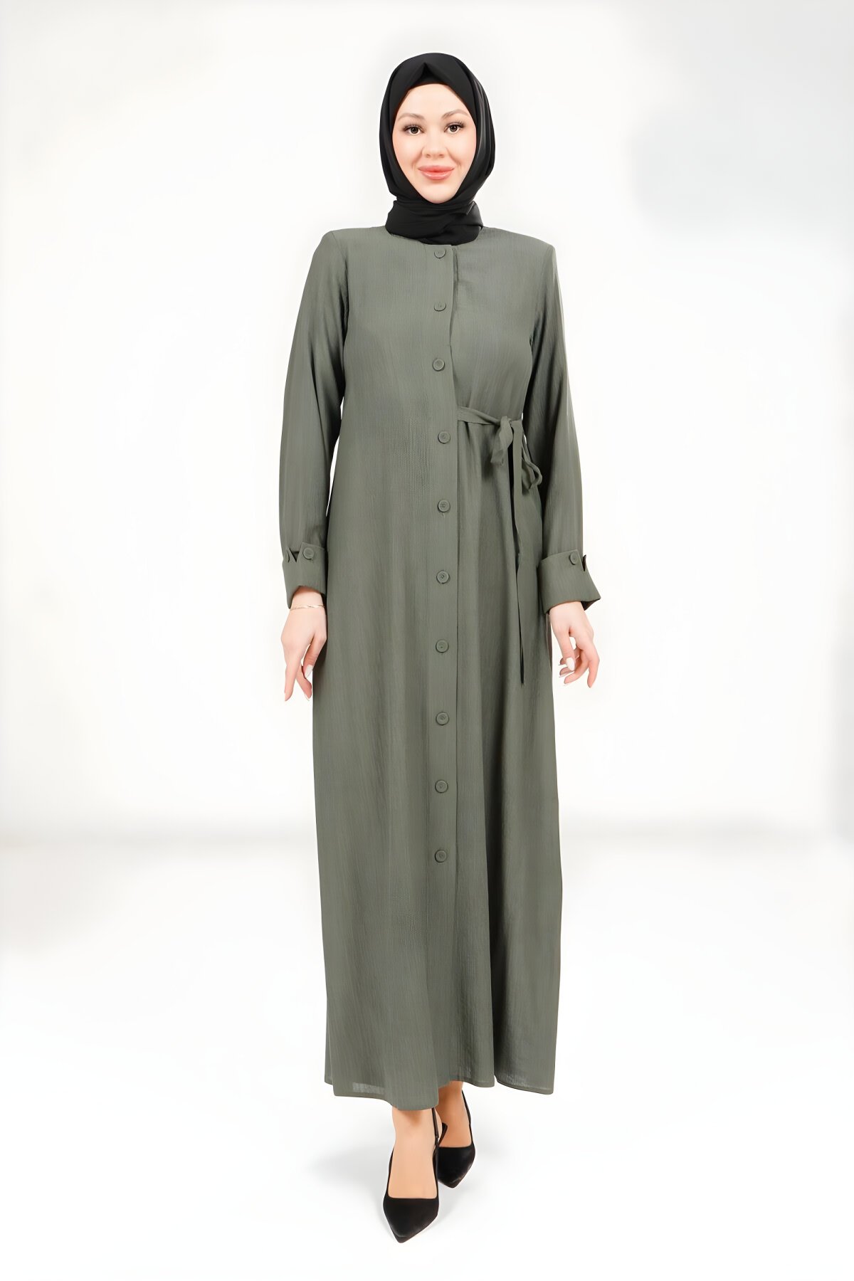 Yeşil Düğmeli Ferace - Beyza