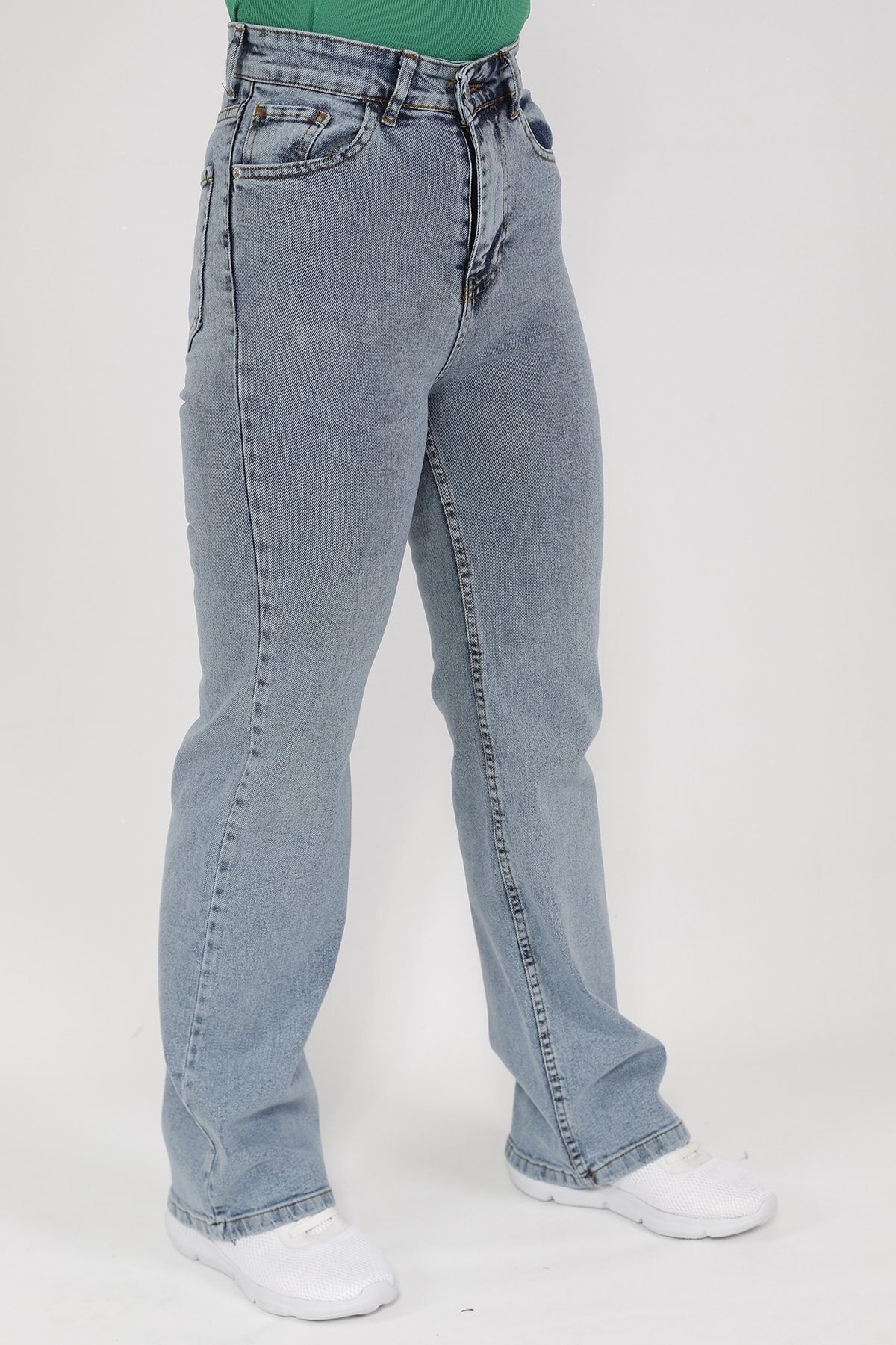 بنطلون محتشم واسع جينز - أزرق ثلجي - Butik