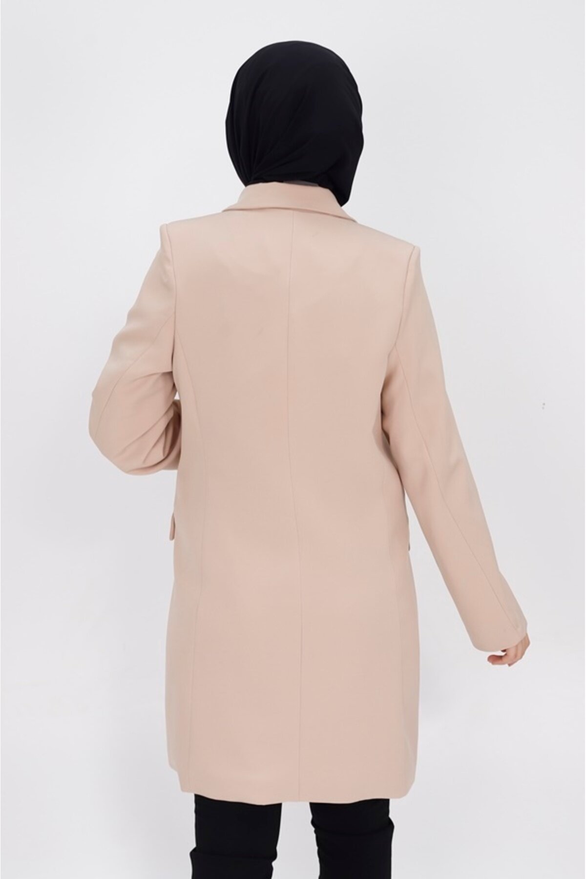 Kruvaze Yaka Taş Sahte Cep Detaylı Blazer Ceket - Bycoolest Butik