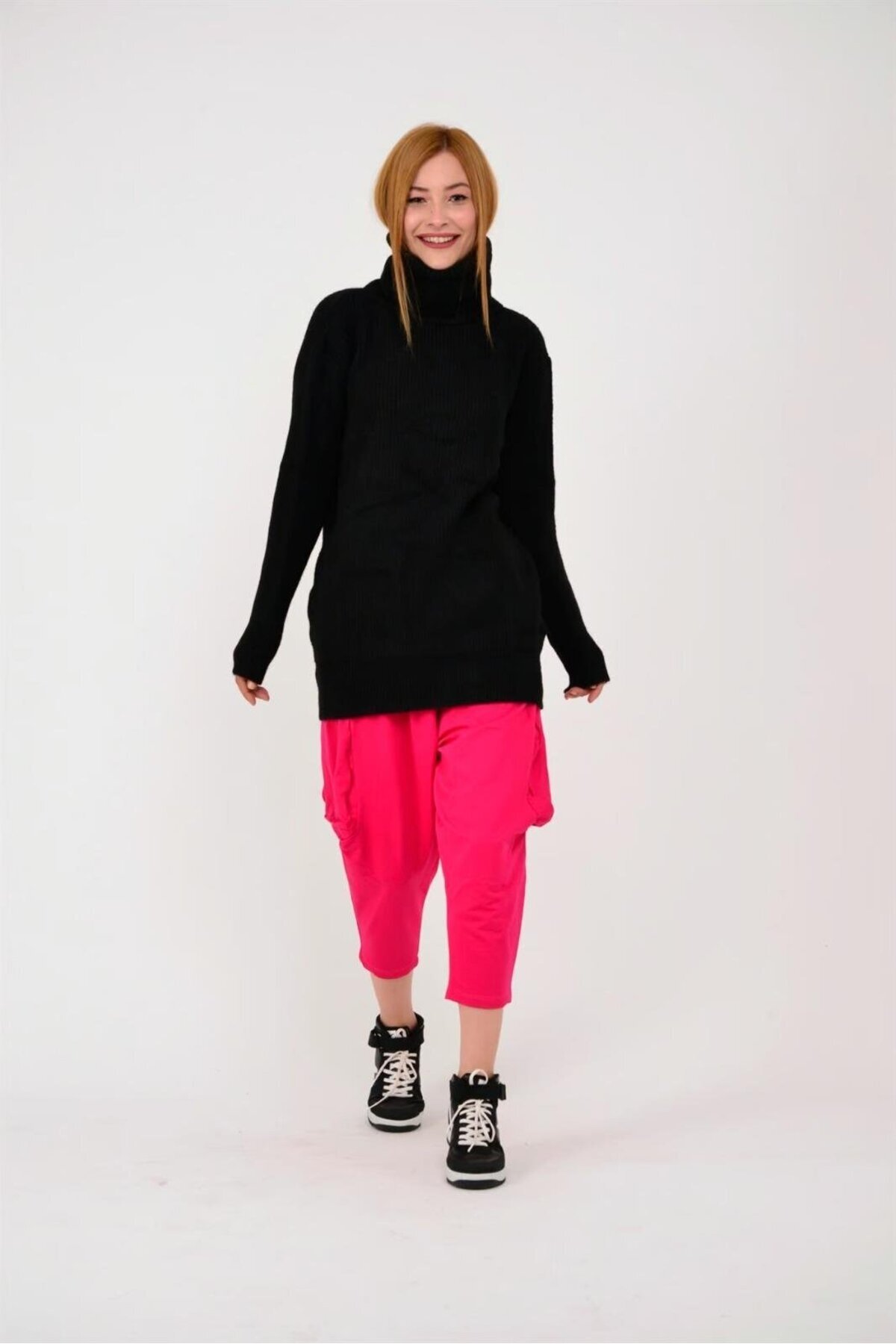 Modest Knit Turtleneck Sweater - Black - Genel Markalar