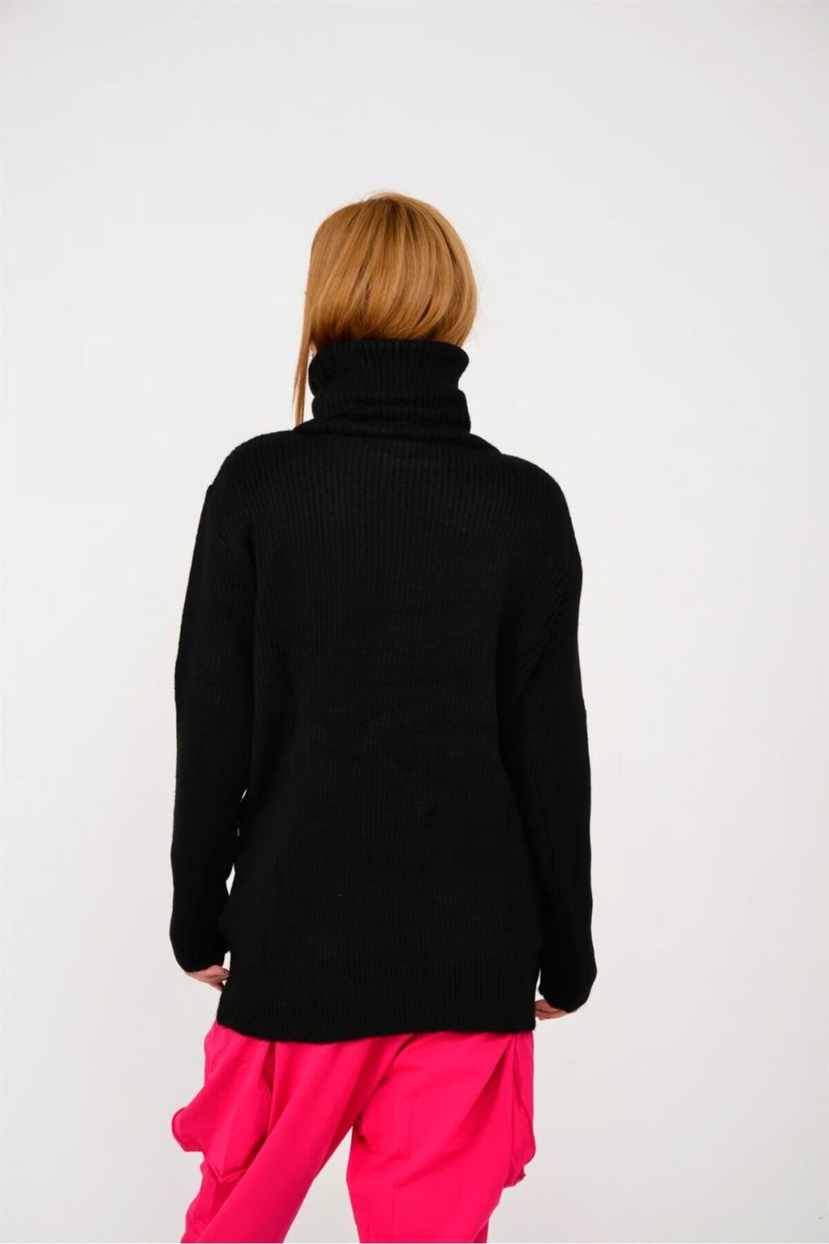 Modest Knit Turtleneck Sweater - Black - Genel Markalar