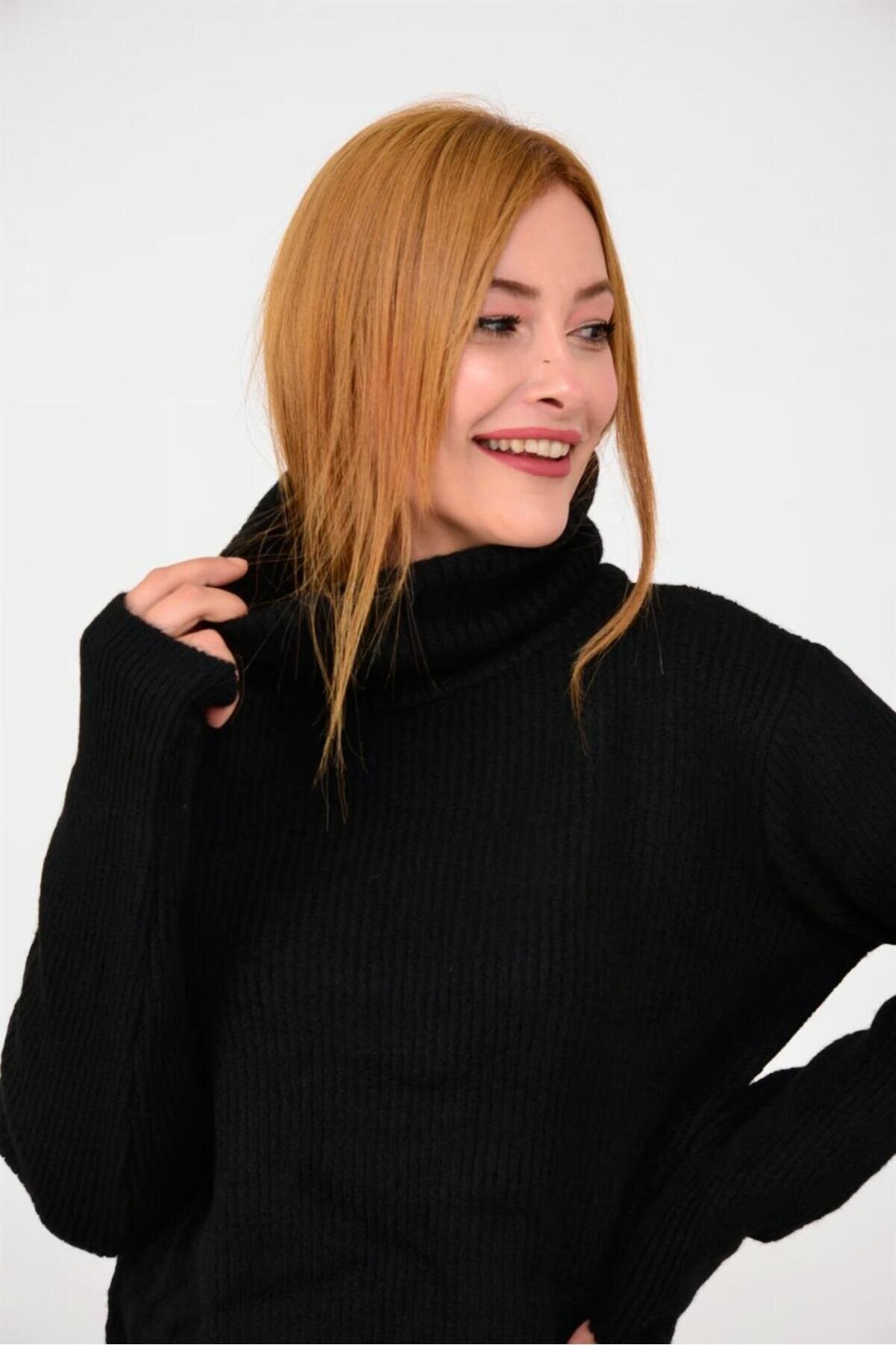 Modest Knit Turtleneck Sweater - Black - Genel Markalar