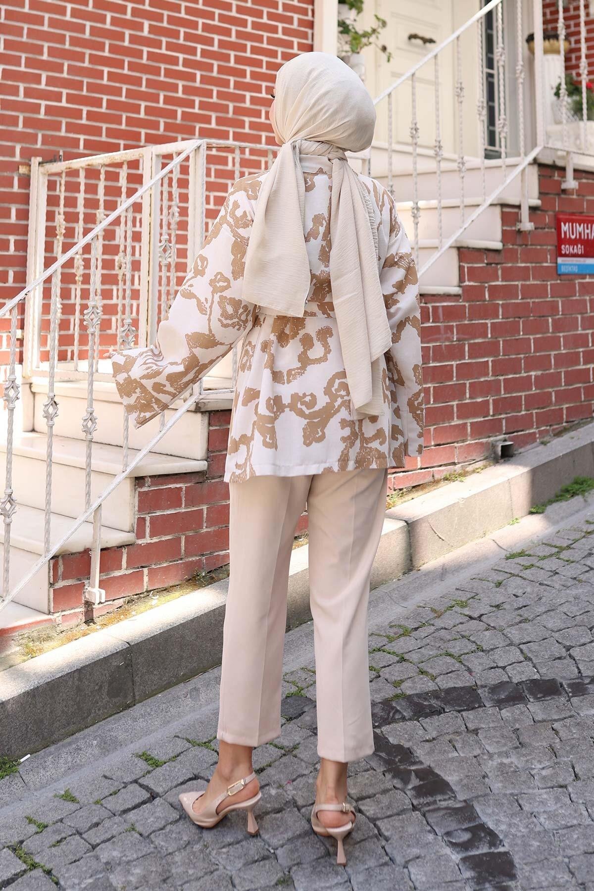 Ethnic Pattern Kimono - Camel - Misskayle