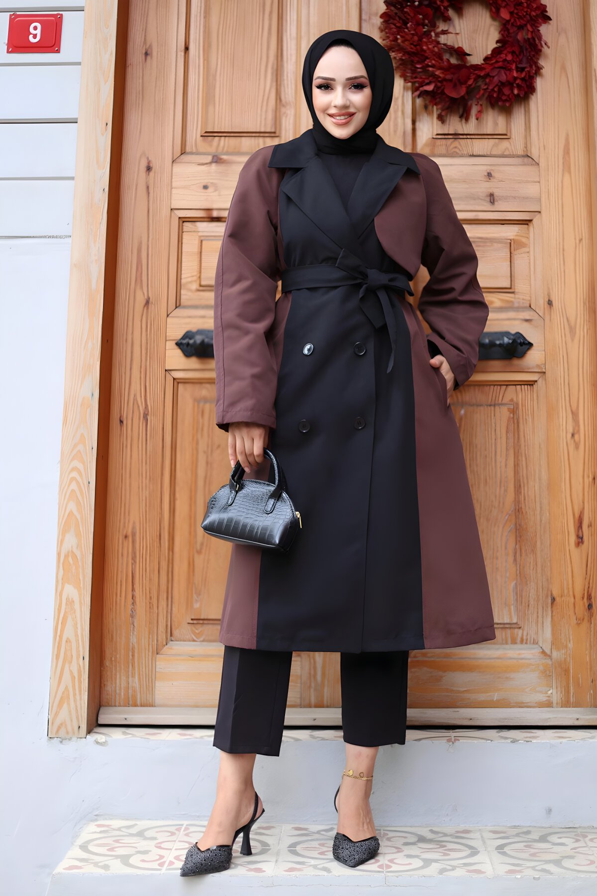 Kahverengi Önü Garnili Trençkot - Misskayle