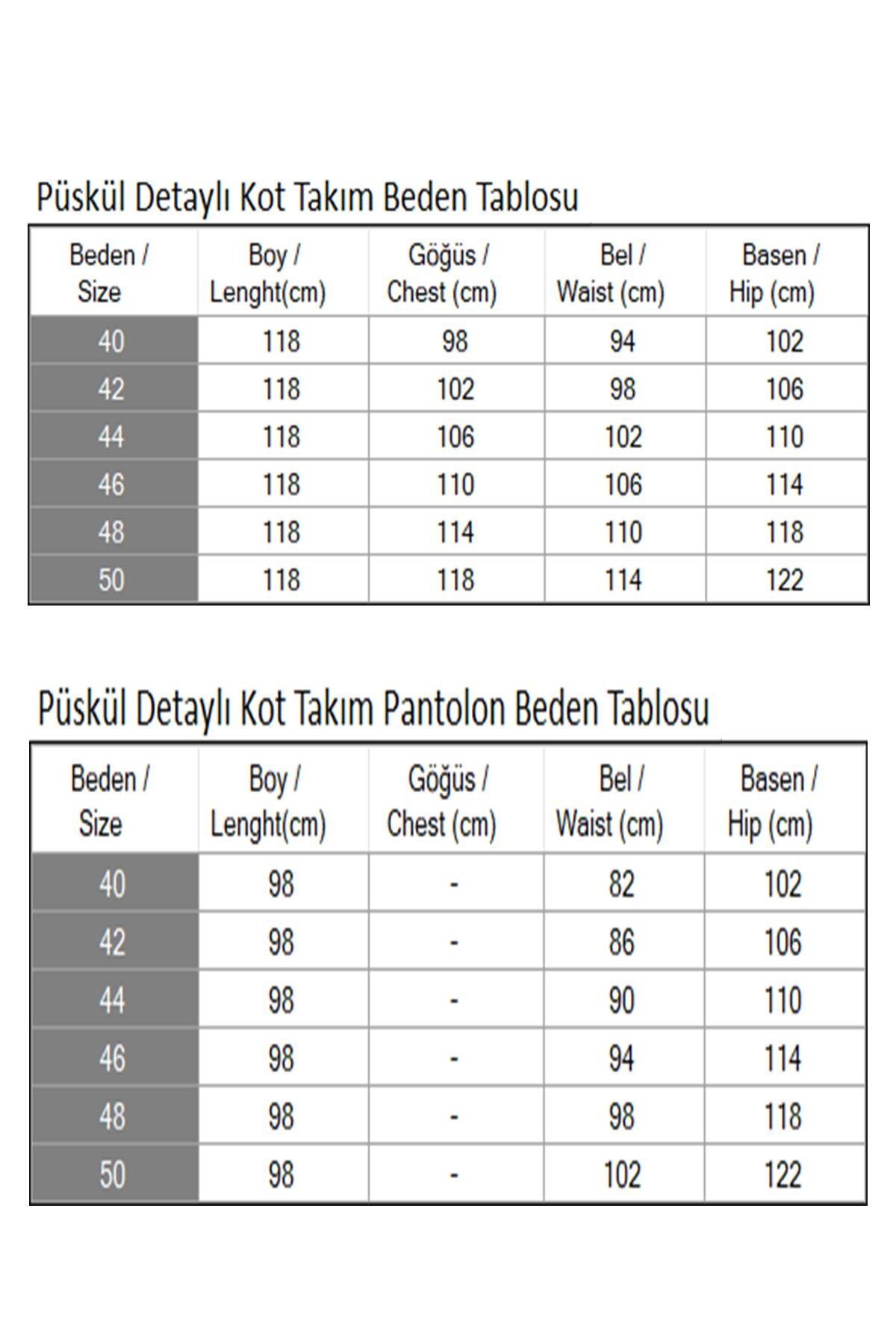 Açık Mavi Kot İkili Püskül Detaylı Tesettür Takım - Modamihram