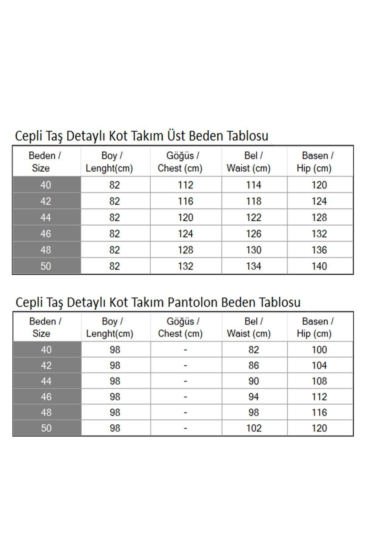 Açık Mavi Taş Detaylı Kot İkili Takım - Modamihram