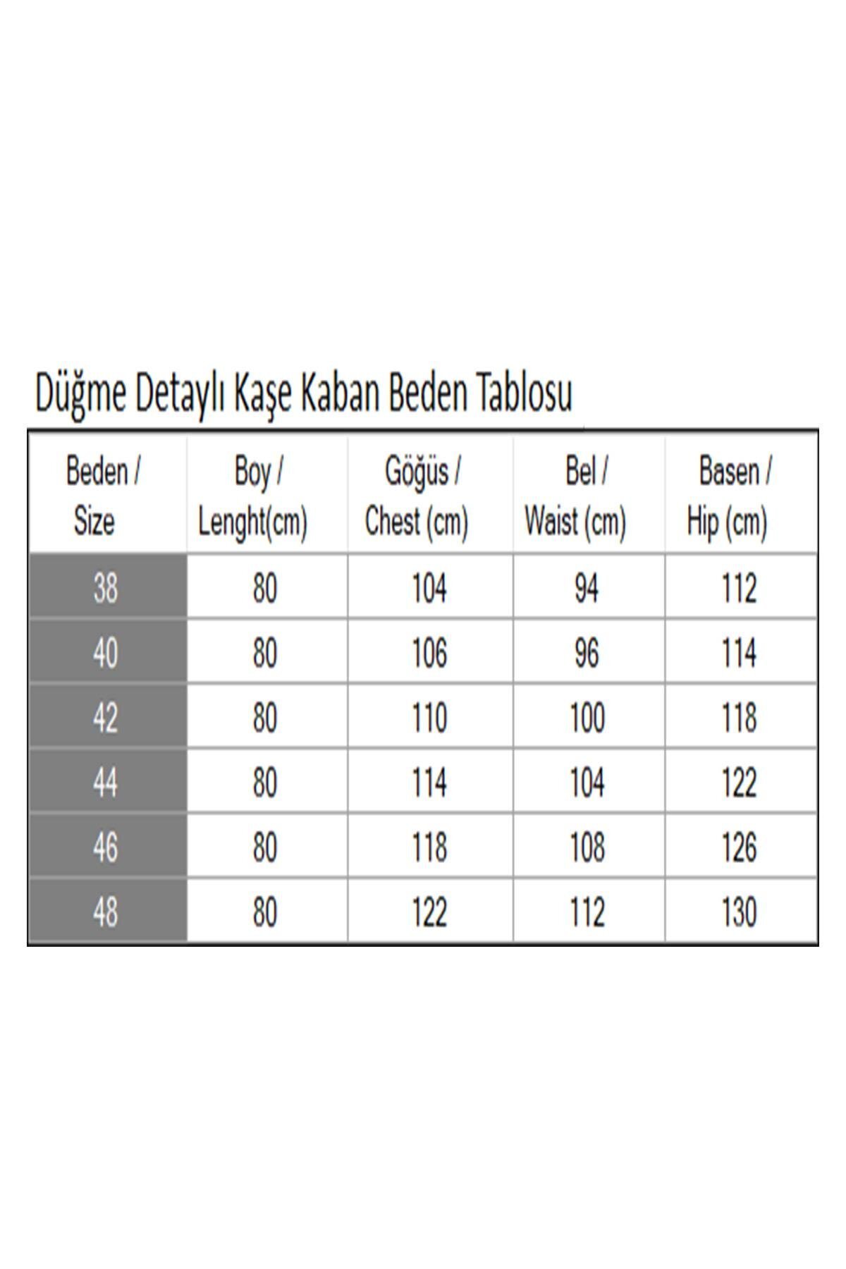 Bej Kaşe Düğme Detaylı Tesettür Kaban - Modamihram