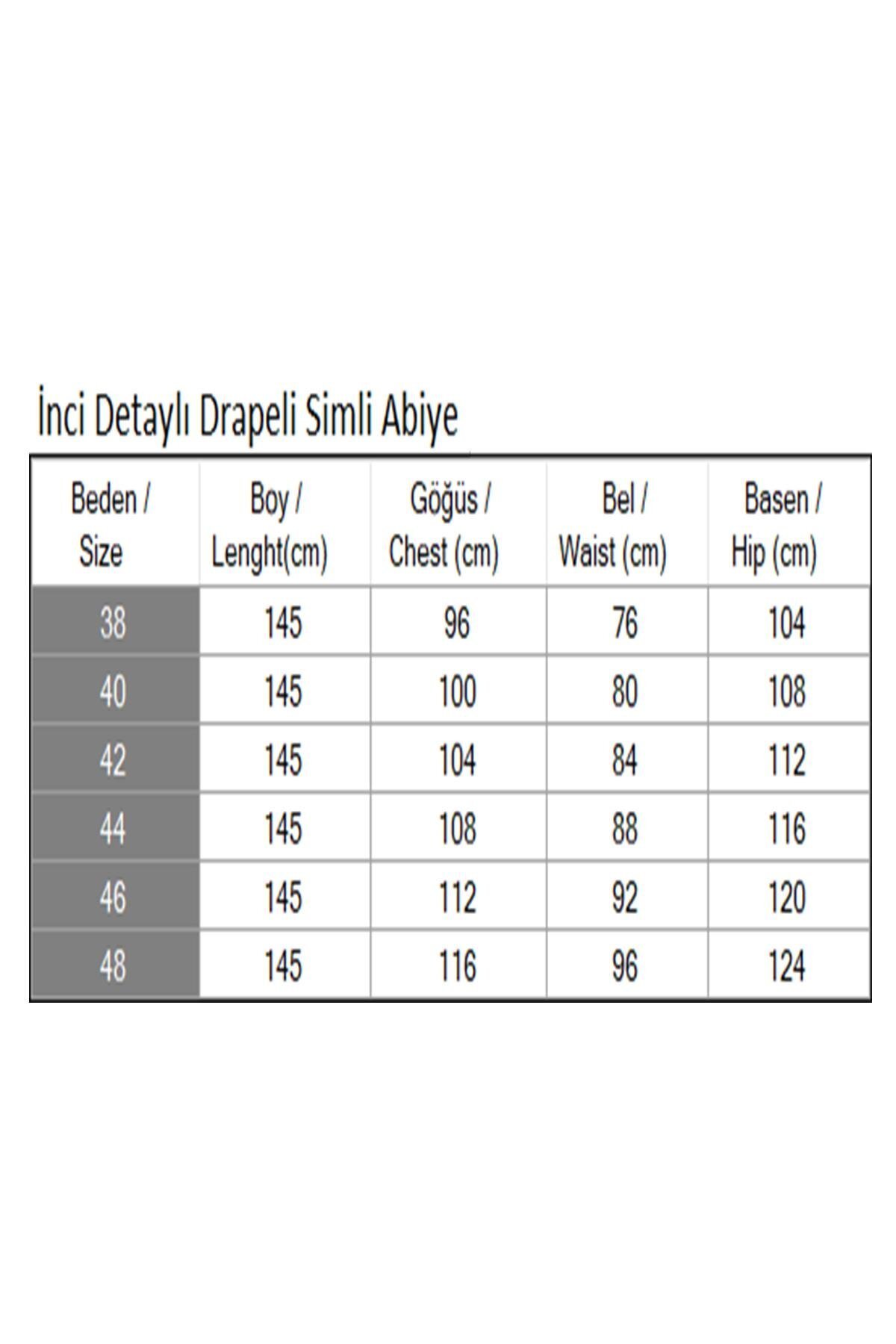 Gri Simli Drapeli İnci Detaylı Tesettür Abiye Elbise - Modamihram