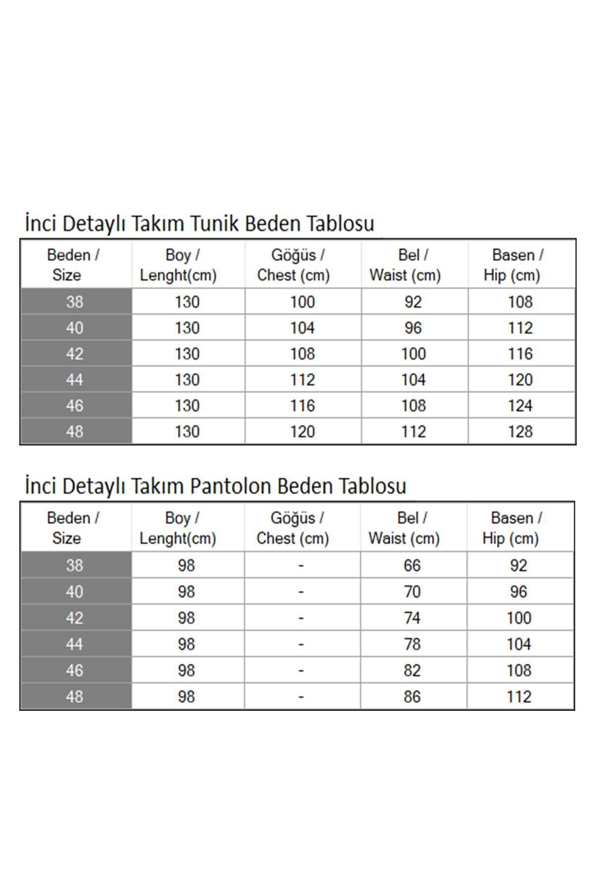 Haki İkili İnci Detaylı Tesettür Takım - Modamihram