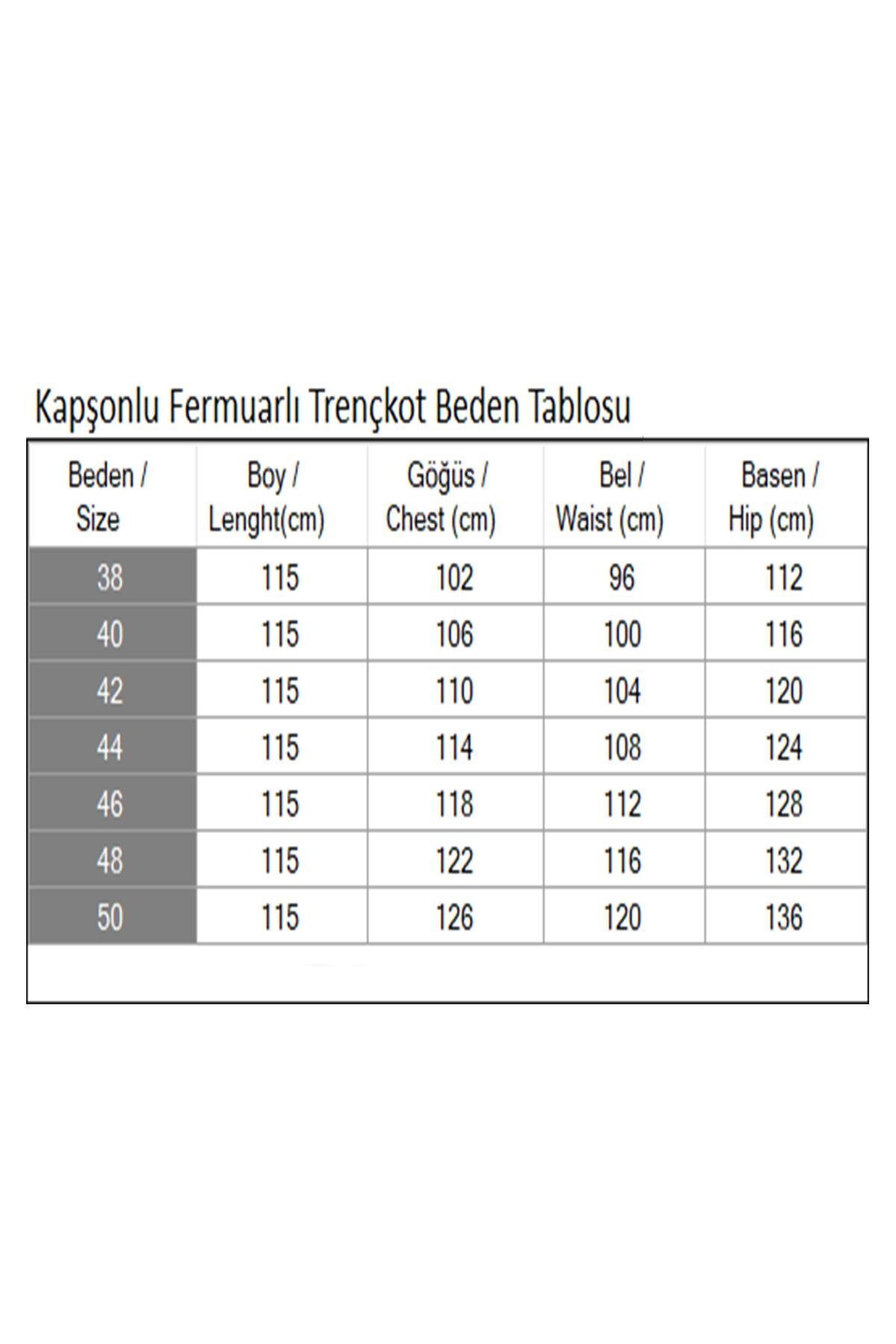 Haki Kapüşonlu Fermuarlı Trençkot - Modamihram