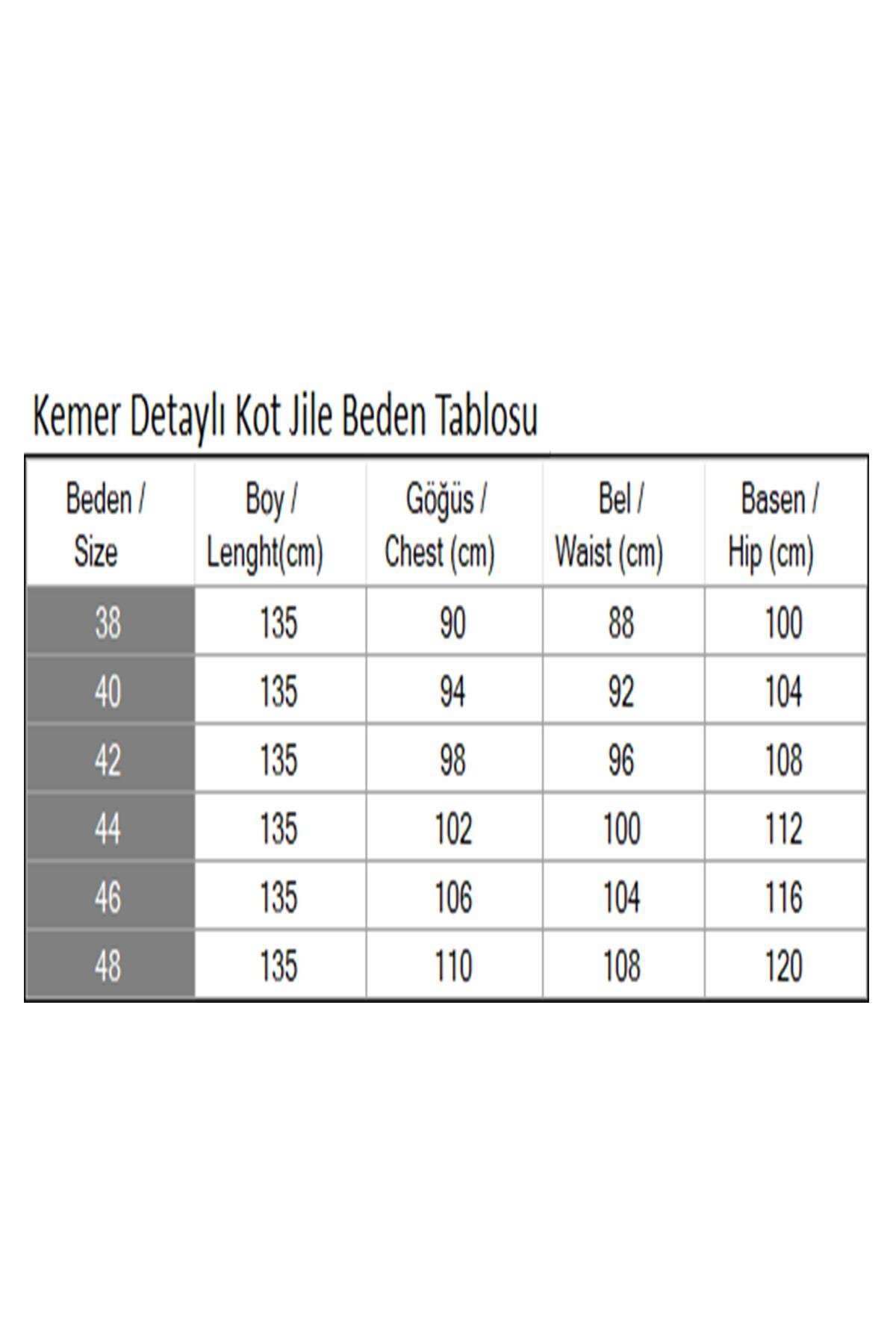 Koyu Mavi Kot Kemer Detaylı Tesettür Elbise - Modamihram