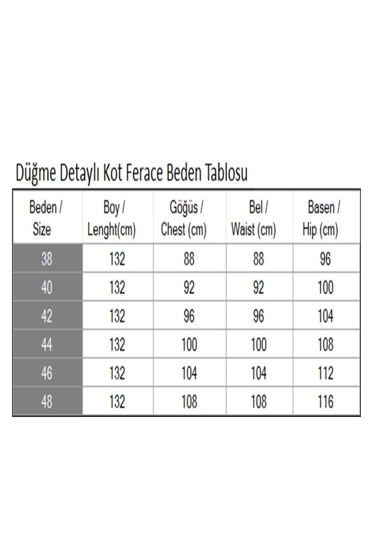 Siyah Kot Düğme Detaylı Ferace - Modamihram