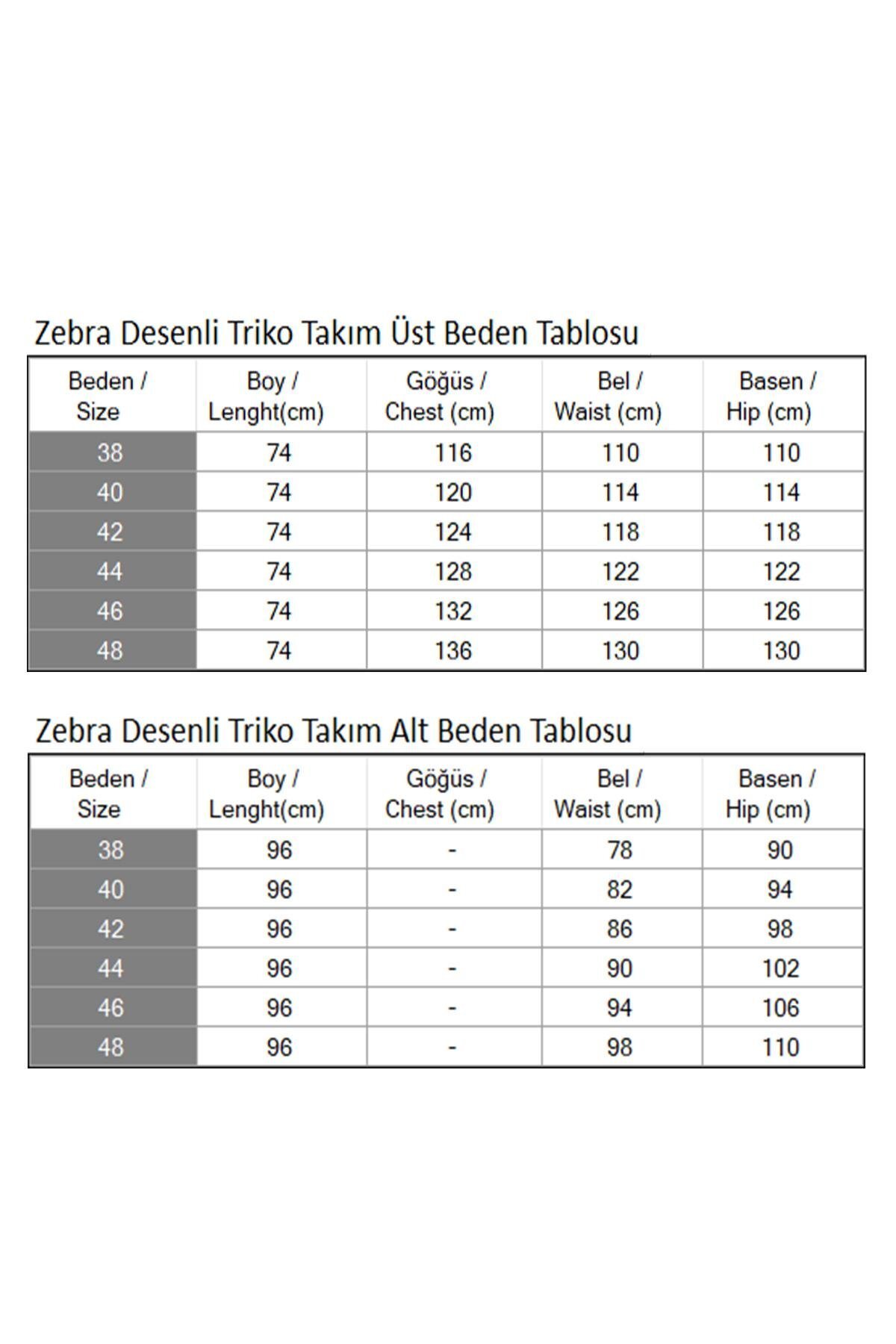 Taba Zebra Desenli Triko İkili Tesettür Takım - Modamihram