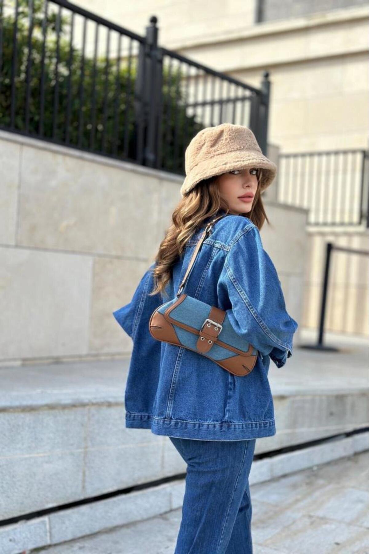 Modest Denim Jacket - Blue - Pasaklı Giyim