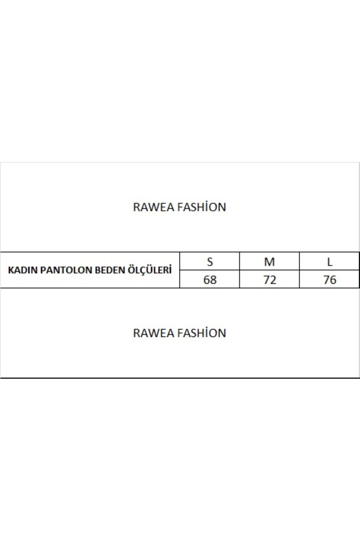 بنطلون محتشم بالازو كحلي من قماش دابل بخصر مطاطي خلفي - RAWEA FASHİON