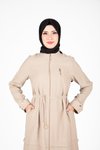 Bej Alt Üst Halka Aksesuar Detaylı Tesettür Takım