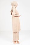 Bej Rahat Kesim Pantolon Takım Tunik