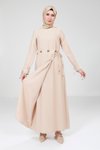 Bej Tesettür Elbise