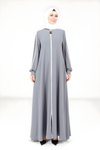 Gri Biye Detaylı Ferace