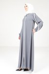 Gri Biye Detaylı Ferace
