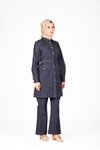 Lacivert Denim Tunik Pantolon Tesettür Takım