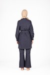 Lacivert Denim Tunik Pantolon Tesettür Takım